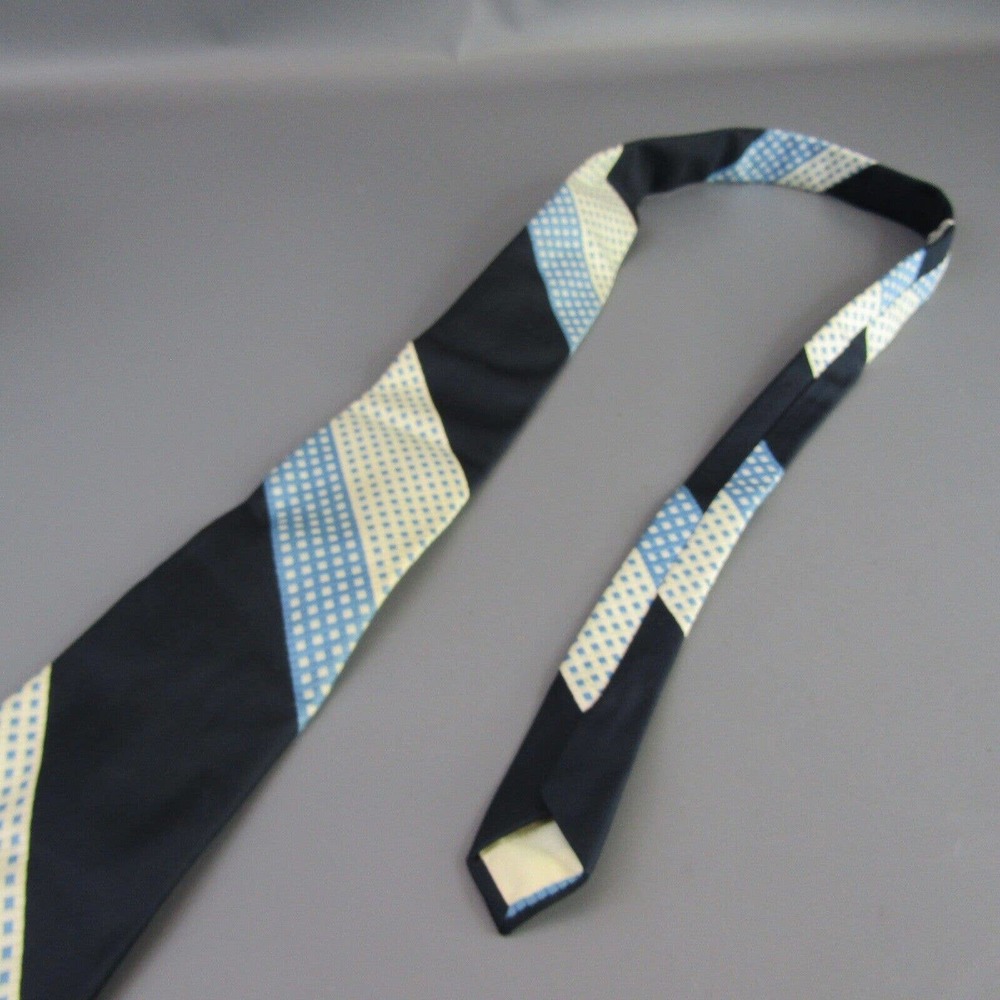 Vintage Don Loper Of California Supra Tie Blue Shades Necktie Colorblock Striped - Image 7